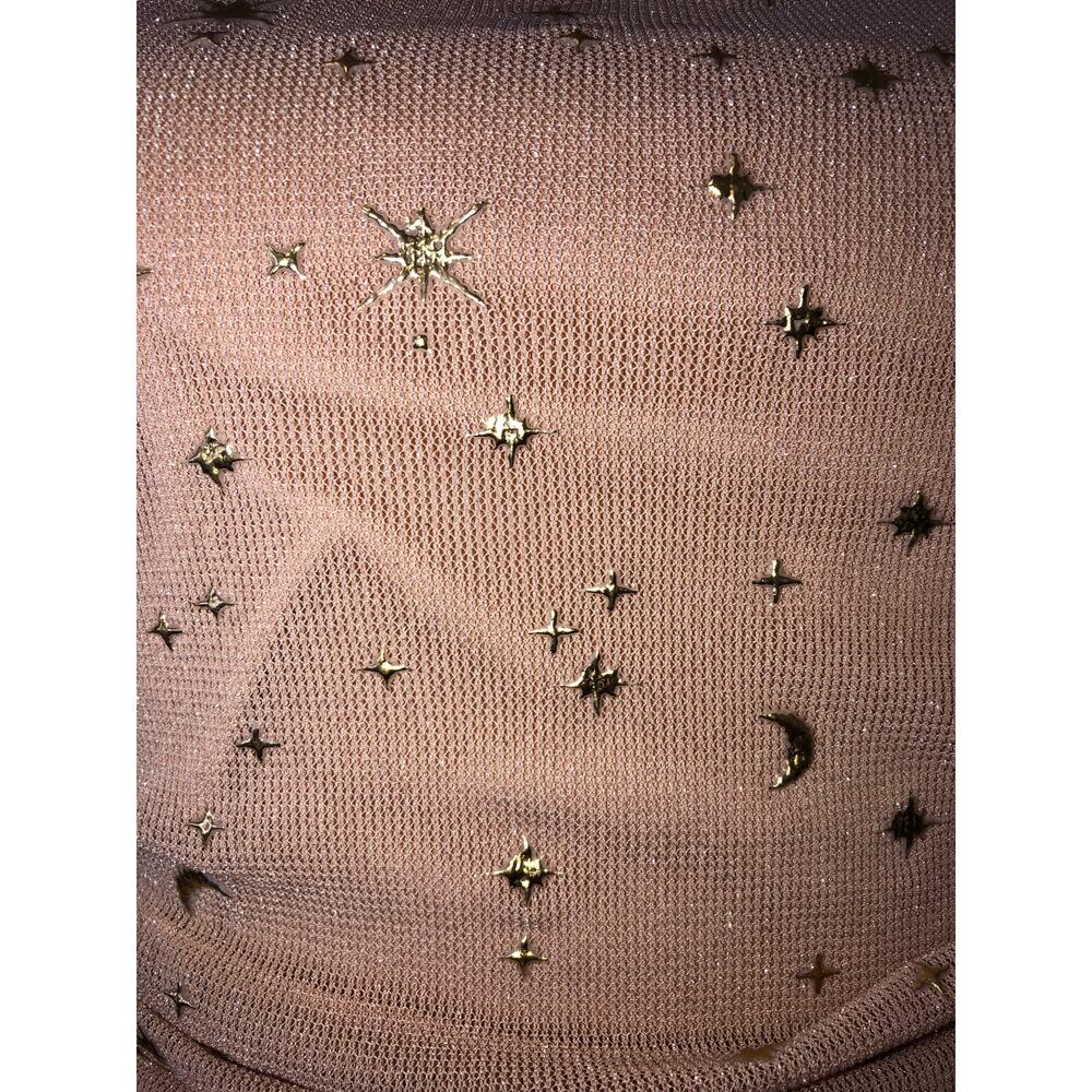 Celestial Fairy Top size S Moon Sun Stars Pink Gold Mesh Mystical Cosmic Whimsy - Picture 2 of 8